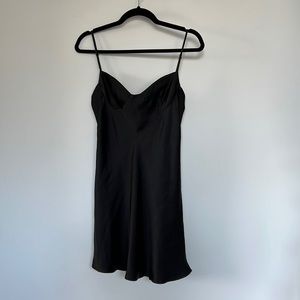 ZARA Black Satin Lingerie Style Slip Mini Dress